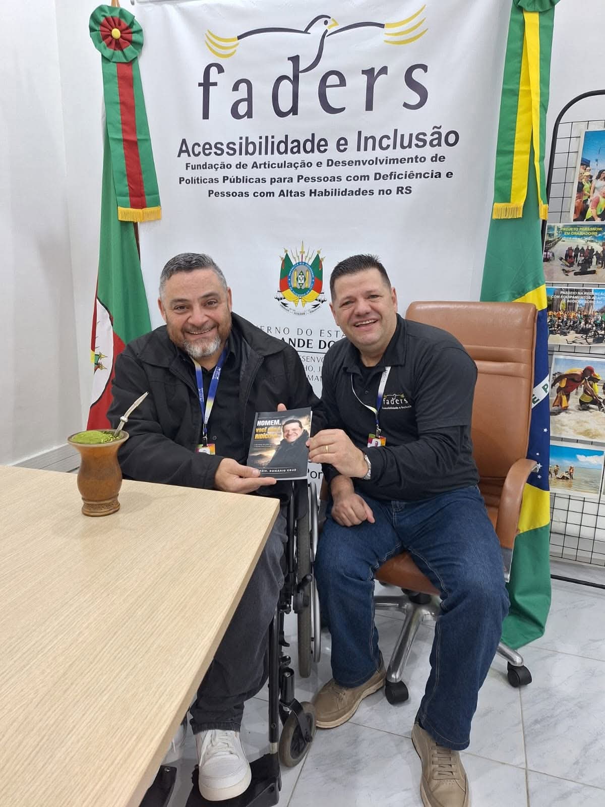 Adm. Romário Cruz em visita à Faders, órgão de acessibilidade e inclusão do RS